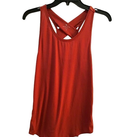 Athleta Women’s Activewear Criss Cross Tank Top Burnt Orange Size S - Picture 1 of 3